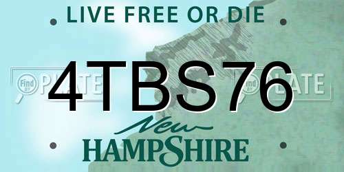 4TBS76 New Hampshire License Plate