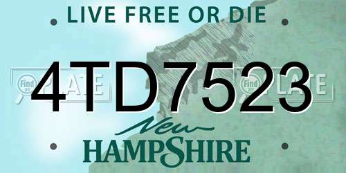 4TD7523 New Hampshire License Plate