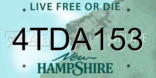 4TDA153 New Hampshire License Plate