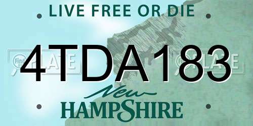 4TDA183 New Hampshire License Plate