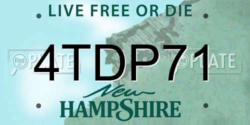 4TDP71 New Hampshire License Plate