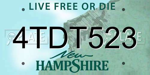 4TDT523 New Hampshire License Plate