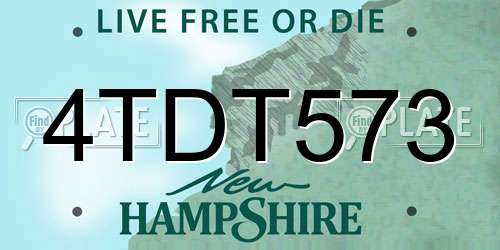 4TDT573 New Hampshire License Plate