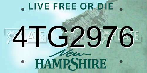4TG2976 New Hampshire License Plate