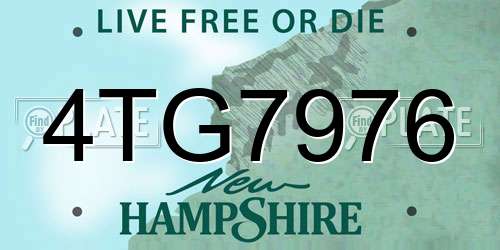 4TG7976 New Hampshire License Plate