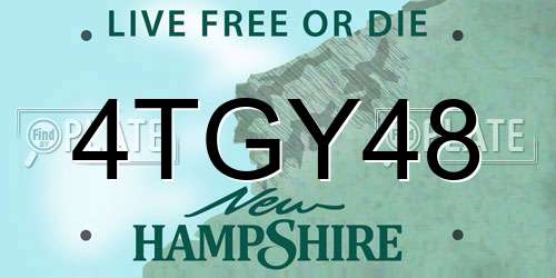 4TGY48 New Hampshire License Plate