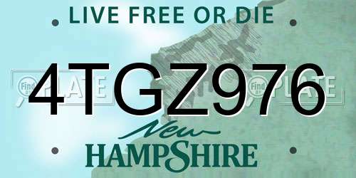 4TGZ976 New Hampshire License Plate