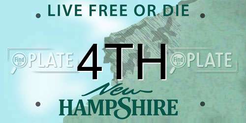 4TH New Hampshire License Plate