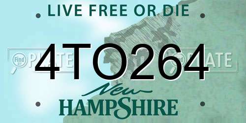 4TO264 New Hampshire License Plate