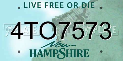 4TO7573 New Hampshire License Plate