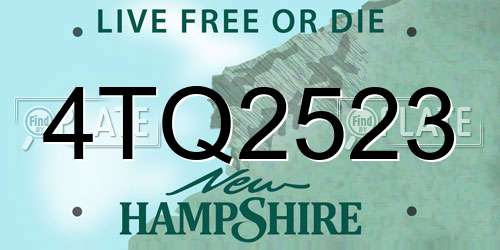 4TQ2523 New Hampshire License Plate