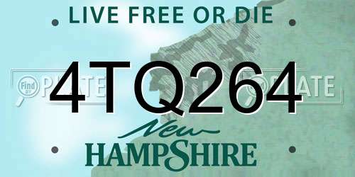 4TQ264 New Hampshire License Plate
