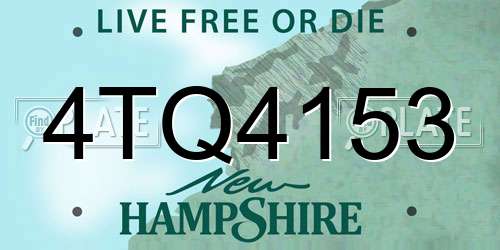 4TQ4153 New Hampshire License Plate