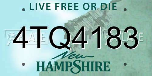 4TQ4183 New Hampshire License Plate