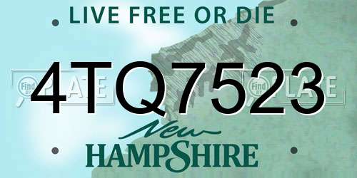 4TQ7523 New Hampshire License Plate
