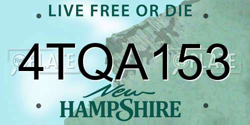4TQA153 New Hampshire License Plate