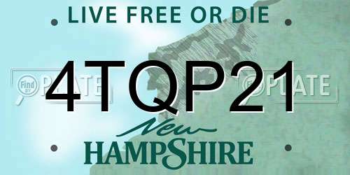 4TQP21 New Hampshire License Plate