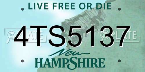 4TS5137 New Hampshire License Plate