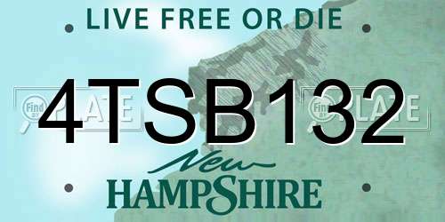 4TSB132 New Hampshire License Plate