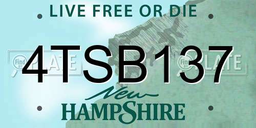 4TSB137 New Hampshire License Plate