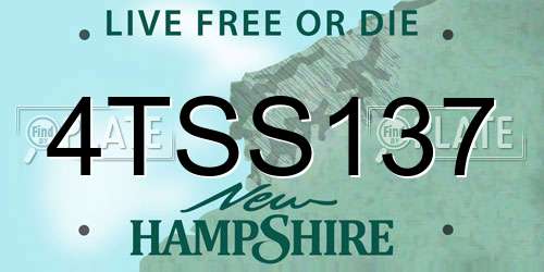 4TSS137 New Hampshire License Plate