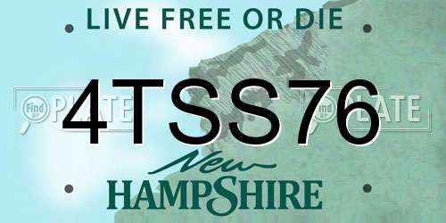 4TSS76 New Hampshire License Plate