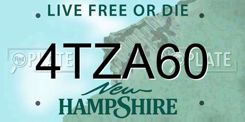4TZA60 New Hampshire License Plate
