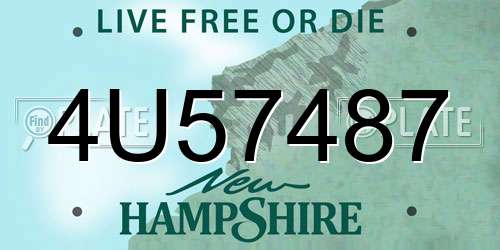 4U57487 New Hampshire License Plate