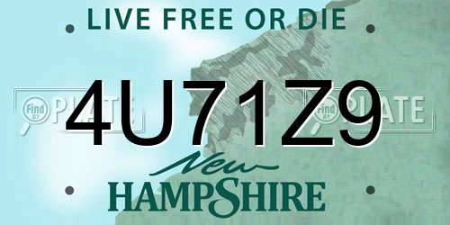 4U71Z9 New Hampshire License Plate