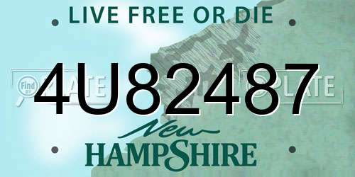 4U82487 New Hampshire License Plate