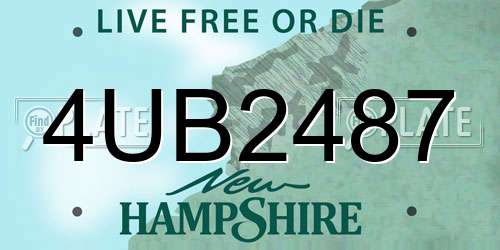 4UB2487 New Hampshire License Plate