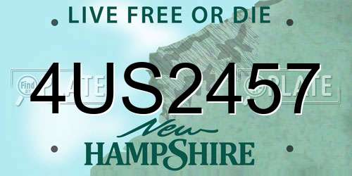 4US2457 New Hampshire License Plate