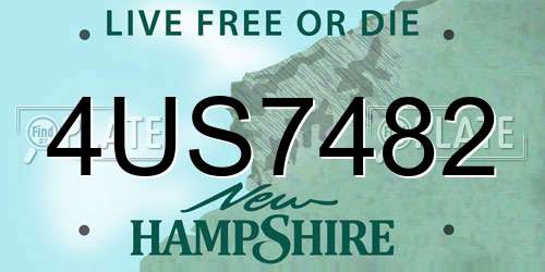 4US7482 New Hampshire License Plate