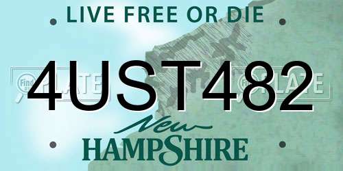4UST482 New Hampshire License Plate