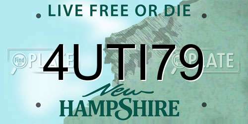 4UTI79 New Hampshire License Plate