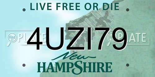 4UZI79 New Hampshire License Plate