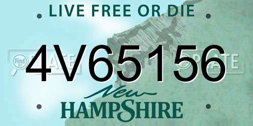 4V65156 New Hampshire License Plate