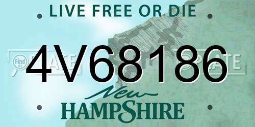 4V68186 New Hampshire License Plate