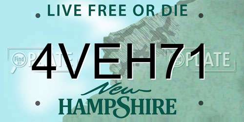 4VEH71 New Hampshire License Plate