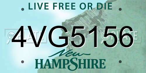 4VG5156 New Hampshire License Plate