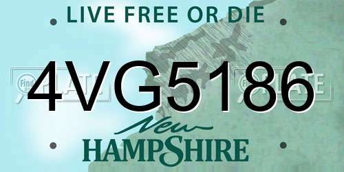4VG5186 New Hampshire License Plate