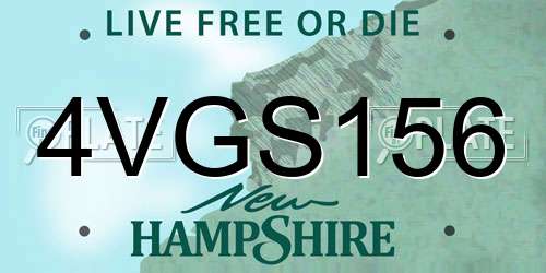 4VGS156 New Hampshire License Plate