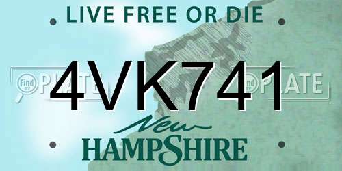 4VK741 New Hampshire License Plate