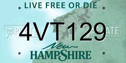 4VT129 New Hampshire License Plate
