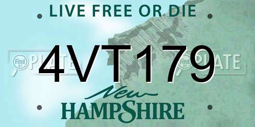 4VT179 New Hampshire License Plate