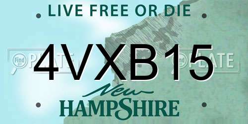 4VXB15 New Hampshire License Plate