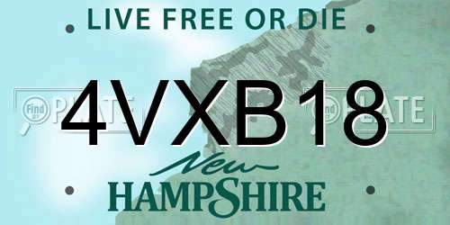 4VXB18 New Hampshire License Plate