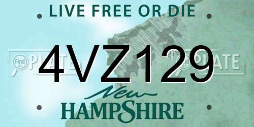 4VZ129 New Hampshire License Plate