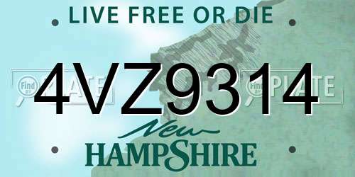 4VZ9314 New Hampshire License Plate