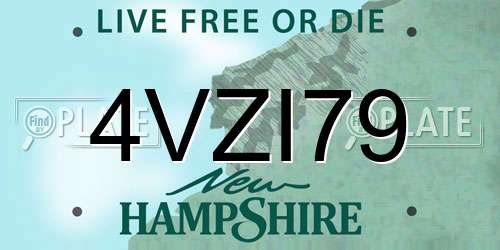 4VZI79 New Hampshire License Plate